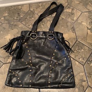 Carla Mancini Leather Studded Hobo